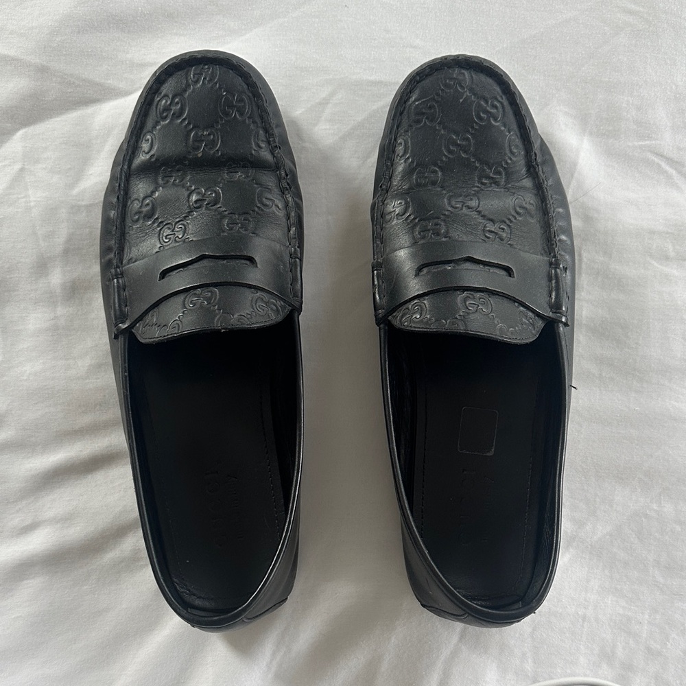 Men’s Gucci Black Leather Slip-On Loafers